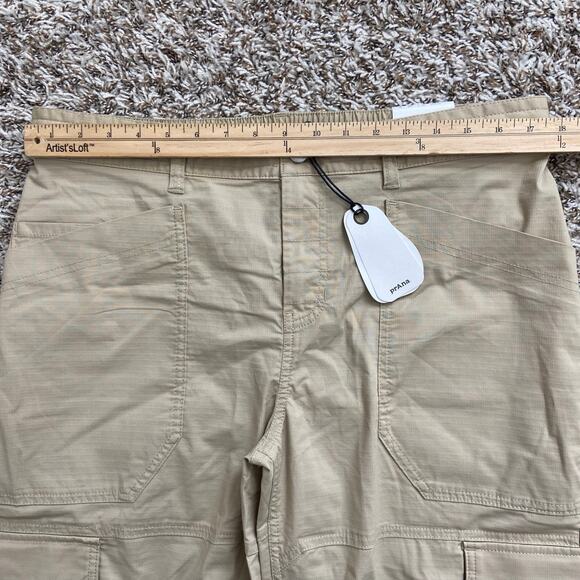 Prana Palisades Ripstop Utility Pant Women 12 Sandstone 33" Relaxed Straight Leg - Picture 9 of 13